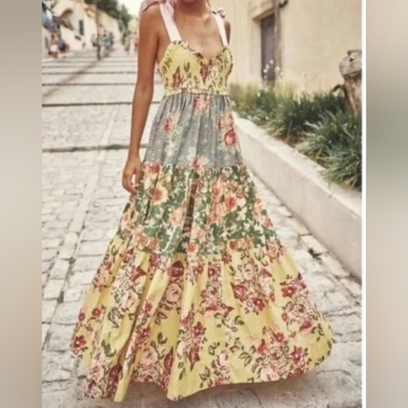 Free People Dresses & Skirts - Free People Bluebell Tie Ribbon Maxi Dress Size Small.
